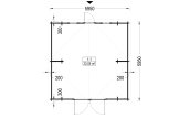 Single Wooden Garage TEXAS (44 mm), 6x6 m (20'x20') specification 1