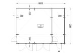 Double Wooden Garage TWIN DUO (44 mm), 8x6 m (26'x20'), 48 m² specification 1
