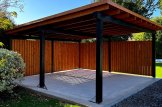 Double Wooden Carport LUNA DUO F With L-shape Wall 6x6 m (20'x20') customer 1