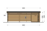 Single Wooden Carport MODERN With A Shed 8x3 m (26’x10’) specification 3