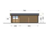 Single Wooden Carport 4x5 m (13'x16') With Shed (44 mm), 4x2.5 m (13'x8') specification 2