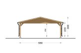 Triple Wooden Carport CLASSIC TRIO, 5.95x8.95 m specification 2