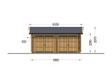 Double Wooden Garage ALTERNATIVE (44 mm), 6x6 m (20'x20'), 36 m² specification 2