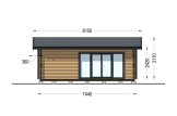 Granny Annexe DIANA Classic M (Insulated, 34 mm + Cladding), 7.5x4.2 m (25'x14'), 26 m² specification 2