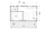 Granny Annexe DIANA Modern M (34 mm + Cladding), 7.5x4.2 m (25'x14'), 26 m² specification 1