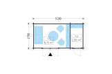Garden Log Cabin MALTA S (44 mm), 5x3 m (16'x10'), 12 m² specification 1