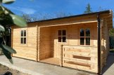 Garden Log Cabin NANTES (44 mm), 6x4.7 m (20'x15'), 24 m² + 3.5 m² Terrace customer 1