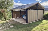 Double Wooden Carport LUNA DUO With L-shape Wall 6x6 m (20'x20') customer 3