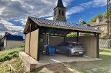 Double Wooden Carport LUNA DUO With A Side Wall 6x6 m (20'x20') customer 2