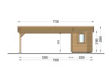 Double Wooden Carport MODERN DUO With A Shed 5.95x7.5 m (20’x25’) specification 4