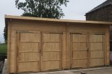 Double Wooden Garage with Flat Roof MODERN (44 mm), 6x6 m (20'x20'), 36 m² customer 1