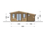 Log Cabin ISLA (34 mm), 6x5 m (20'x16'), 18 m² WIith 7 m² Terrace specification 2