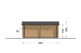 Double Wooden Garage with Flat Roof MODERN (44 mm), 6x5 m (20'x16'), 30 m² specification 4