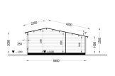 Log Cabin ISLA (34 mm), 6x5 m (20'x16'), 18 m² WIith 7 m² Terrace specification 6