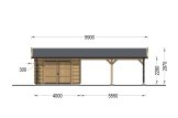 Single Wooden Garage MULTI (44 mm) 4x6 m (13'x20') with Double Carport 5.5x6 m (18'x20') specification 2