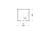 Garden Log Cabin PETER (34 mm), 3x3 m (10'x10'), 9 m² specification 1