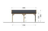 Double Wooden Carport CLASSIC DUO, 6x6 m (20'x20'), 36 m² specification 3