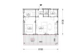 Granny Annexe ANGELA S (44 mm + Cladding + Insulation) 6x9 m, 45 m² specification 1