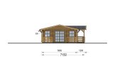 Log Cabin DONNA S (44+44 mm), 63 m² With 11.5 m² Terrace specification 2
