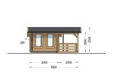 Log Cabin ISLA (34 mm), 6x5 m (20'x16'), 18 m² WIith 7 m² Terrace specification 3