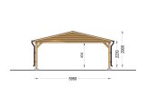 Triple Wooden Carport CLASSIC TRIO, 5.95x8.95 m specification 4