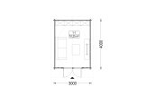 Garden Log Cabin PETER (34 mm), 3x4 m (10'x13'), 12 m² specification 1