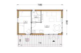 Granny Annexe DIANA Modern FM (Insulated, 34 mm + Cladding), 7.5x4.2 m (25'x14'), 26 m² specification 1