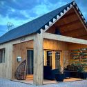 A residential cabin and a couple of camping pods for a family business in Saint-Eulien, France