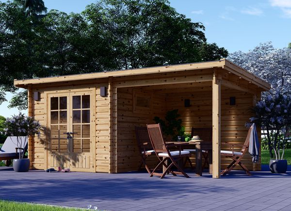 Garden Log Cabin LARISSA (28 mm), 5.2x2.7 m, 7 m² With 7 m² Terrace avp.ui.product_images.thumbnail 1