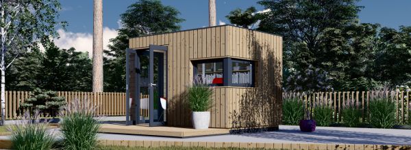 Garden Office Pod PREMIUM L (Insulated, 34 mm + Cladding), 3x2 m (10' x 6'6"), 6 m²
