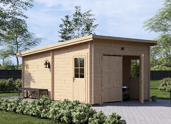 Single Wooden Garage With Flat Roof MODERN S (44 mm), 3.6x5.4 m (12'x18'), 20 m² avp.ui.product_images.thumbnail 1