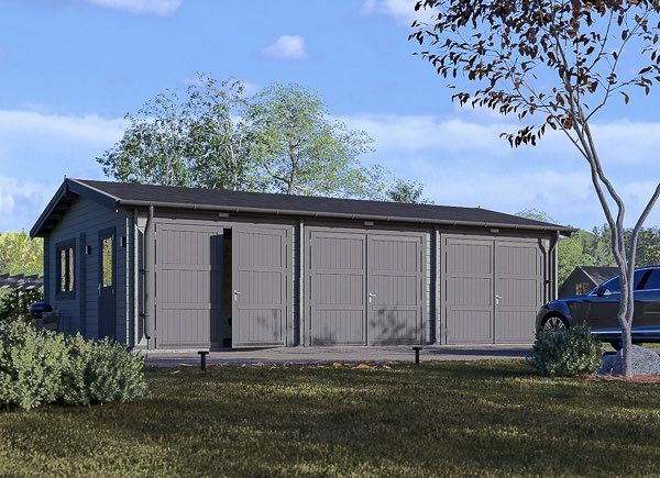 Triple Wooden Garage TRIO (44 mm), 9x6 m (30'x20'), 54 m² avp.ui.product_images.thumbnail 1
