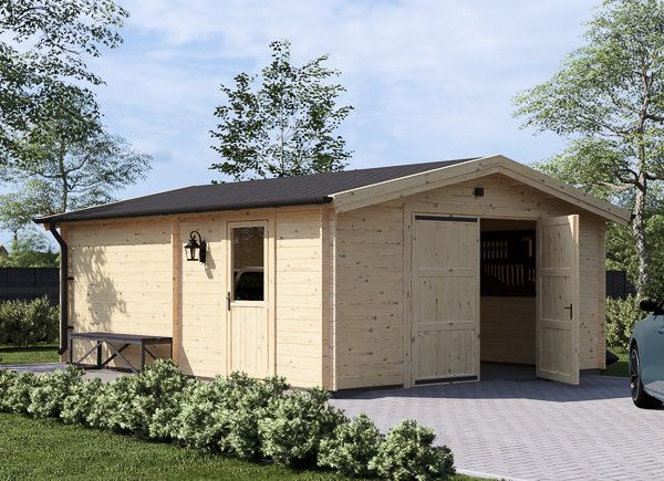 Single Wooden Garage CLASSIC S (44 mm), 5x6 m (16'x20'), 30 m² avp.ui.product_images.thumbnail 1