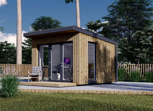 Garden Office Pod EVELIN (Insulated, 34 mm + Cladding), 3x3 m (10' x 10'), 9 m² avp.ui.product_images.thumbnail 1