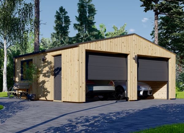 Double Wooden Garage SILVIA DUO (34 mm + Cladding), 6x6 m (20'x20'), 36 m² avp.ui.product_images.thumbnail 1
