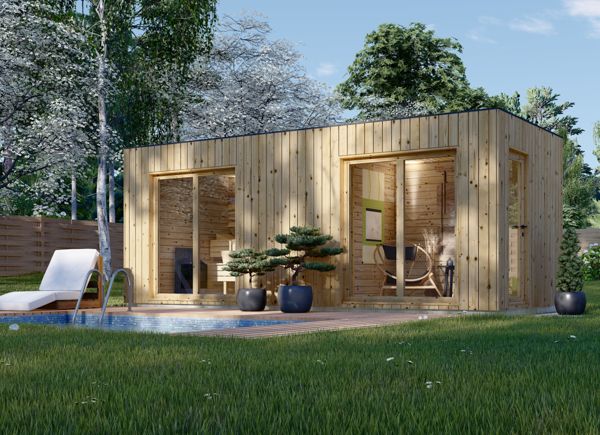 Outdoor Sauna With Changing Room DELLA (34 mm + Cladding), 6,1 x 2,6 m, 12.5 m² avp.ui.product_images.thumbnail 1