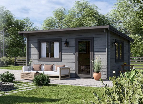 Log Cabin With A Flat Roof DREUX (34 mm), 5x4 m (16'x13'), 20 m² avp.ui.product_images.thumbnail 1