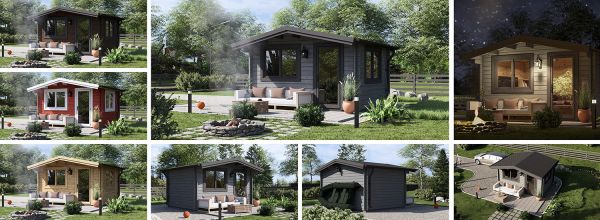 Garden Log Cabin DREUX (34 mm), 4m x 3m (13'x10'), 12 m²