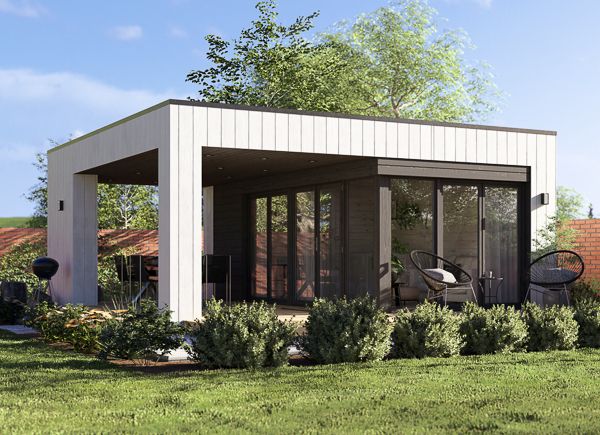 Garden room INES PLUS with front terrace (34 mm + cladding), 6x6 m (20'x20'), 36 m² avp.ui.product_images.thumbnail 1