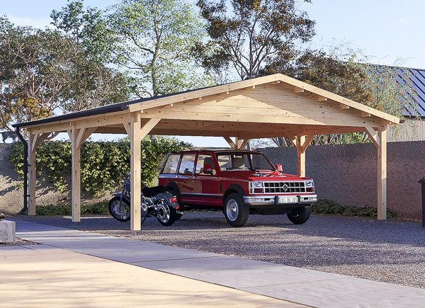 Double Wooden Carport CLASSIC DUO, 6x6 m (20'x20'), 36 m² avp.ui.product_images.thumbnail 1