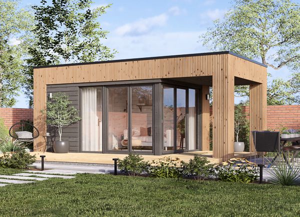 Garden room INES PLUS with terrace (34 mm + cladding), 6x3 m (20'x10'), 18 m² avp.ui.product_images.thumbnail 1