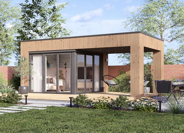 Garden room INES with terrace (Insulated, 34 + cladding), 6x3 m (20'x10'), 18 m² avp.ui.product_images.thumbnail 1