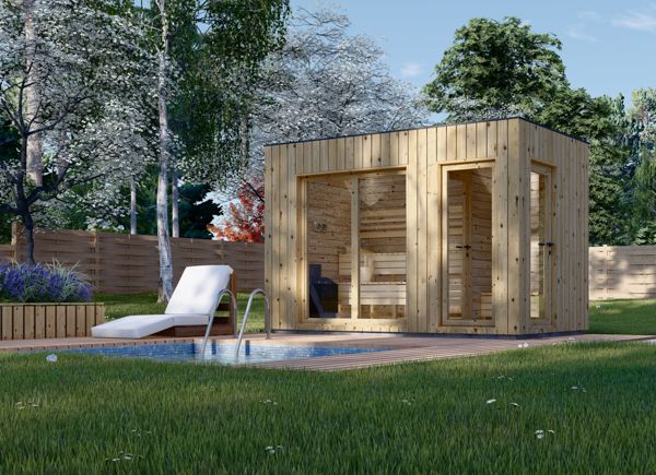 Outdoor Sauna With Changing Room DELLA (34 mm + Cladding), 3,6 x 2,1 m, 5,5 m² avp.ui.product_images.thumbnail 1