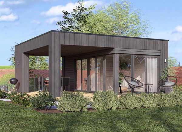 Garden room INES PLUS with front terrace (34 mm + cladding), 6x6 m (20'x20'), 36 m² avp.ui.product_images.thumbnail 1