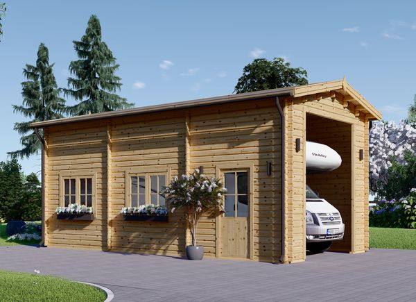 Wooden Garage For A Camping Car (44 mm), 4x8 m (13'x26'), 32 m² avp.ui.product_images.thumbnail 1