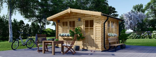 Garden Log Cabin DREUX (34 mm), 4m x 3m (13'x10'), 12 m²
