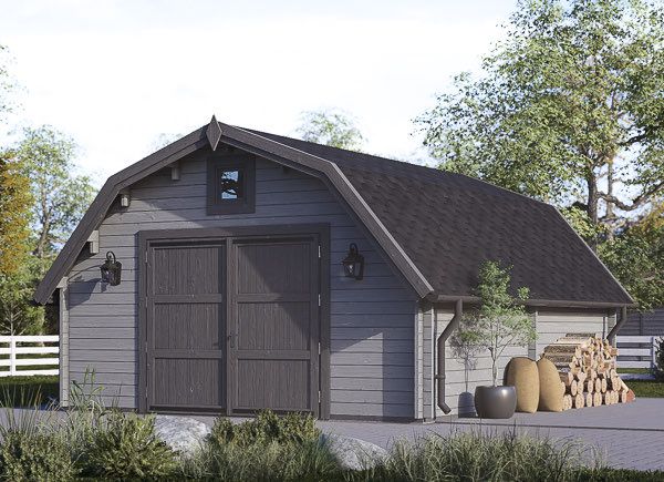 Single Wooden Garage BARN (44 mm), 5x6 m (16'x20') avp.ui.product_images.thumbnail 1