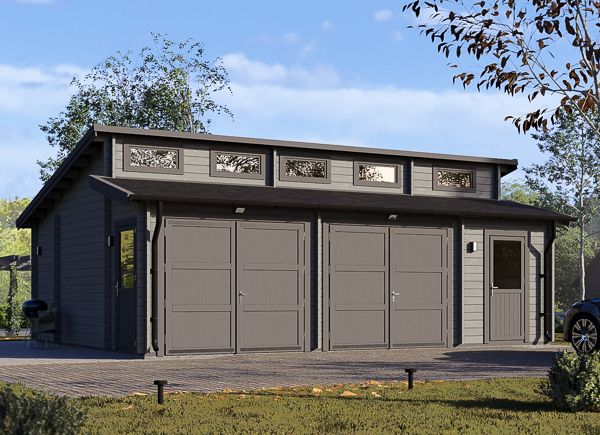 Double Wooden Garage TWIN DUO (44 mm), 8x6 m (26'x20'), 48 m² avp.ui.product_images.thumbnail 1