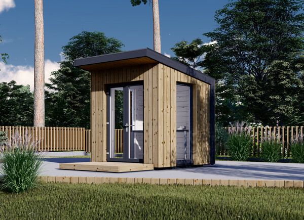 Garden Office Pod EVELIN (Insulated, 34 mm + Cladding), 2x2 m (6'6" x 6'6"), 4 m² avp.ui.product_images.thumbnail 1