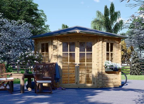 Garden Log Cabin AIDA (28 mm), 3x3 (10'x10'), 9 m² avp.ui.product_images.thumbnail 1